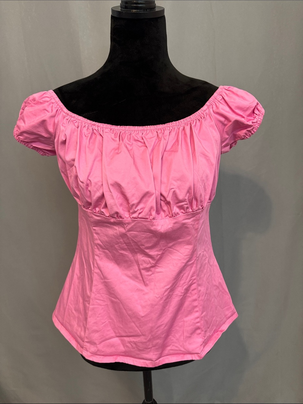 Pink Off-Shoulder Peasant Top